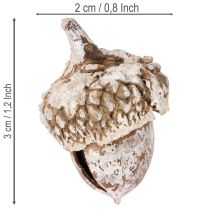 Artikel Agern, naturprodukt til dekoration, hvidkalkede, 1-3 cm, 300 g
