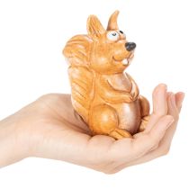 Artikel Siddende egernfigur til efterårsdekoration, 10 cm