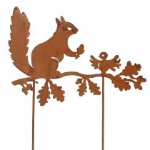 Artikel Havepæle egern på gren patina metal H42cm 3stk