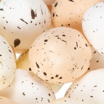 Artikel Dekorative påskeæg med spættet overflade til forårsarrangementer, 3 cm, 24 stk.