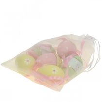 Artikel Påskeæg til ophængning af pynteæg farverige Ø4cm H6cm 6 stk