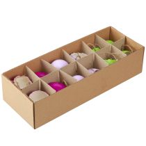 Artikel Æggeskal dekorative påskeæg til ophængning farvet Ø3,5cm 12 stk