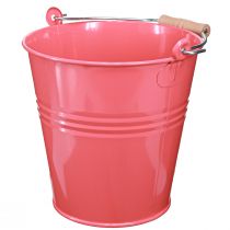Artikel Spand dekorativ pink urtepotte metal 26x22,5x23cm 6l