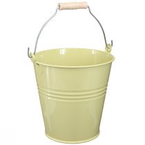 Artikel Spand metal urtepotte i grøn-gul 26x22,5x23cm 6l