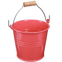 Artikel Spand metal urtepotte pink håndtag 16x17,5x16cm 2stk