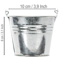 Artikel Spand Ø10cm H8cm 10 stk. zink, blank