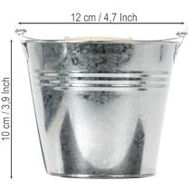 Artikel Spand Ø12cm H10cm 8 stk. Zink, blank
