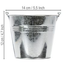 Artikel Spand Ø14cm H12cm 6 stk. zink, blank