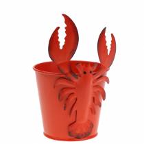 Artikel Dekorativ spand hummer metal rød Ø8cm H13cm 3 stk