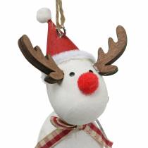 Artikel Julefigurer engel og rensdyr til at hænge hvid, rød Ø4,7cm H20 / 18cm 2stk