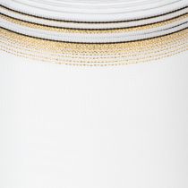 Artikel Elegant Moiré kransbånd, 125 mm, hvidt med guldkant - Dekorativt bånd af høj kvalitet til blomsterdekorationer og festligheder