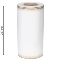 Artikel Elegant moiré kransbånd, 200 mm hvid med guldperlekant og speciel finish, 25 m - Perfekt til dekorationer og fester