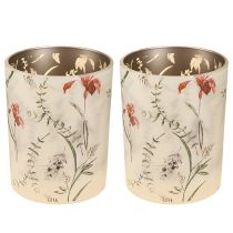 Artikel Elegant lysestage med blomstermotiv til harmonisk rumdesign, 12,5 cm, 2 stk.