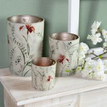 Artikel Elegant lysestage med blomstermotiv til harmonisk rumdesign, 12,5 cm, 2 stk.
