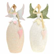 Deco figur alf hvid 12cm 2stk