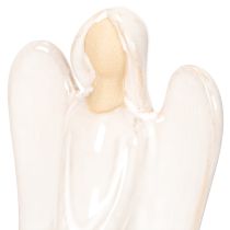 Artikel Englefigur med hjertedekoration i cremehvid, 23 cm