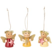 Artikel Dekorativt englevedhæng med stjerne til ophæng, 5 cm, 9 stk.