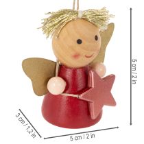 Artikel Dekorativt englevedhæng med stjerne til ophæng, 5 cm, 9 stk.