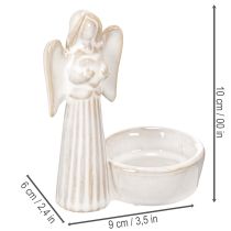 Artikel Engleskåldekoration med lille figur og rund fyrfadsstage 10 cm 3 stk.