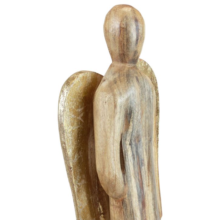 Træengel træfigur engle dekoration naturguld 17×9,5×58cm