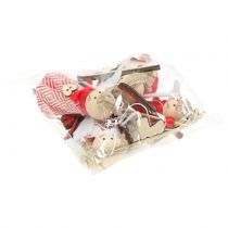 Artikel Engel som dekorativ figur 15cm rød, hvid 4 stk