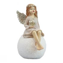 Borddekoration jule juleengel engel med stjerne 21cm