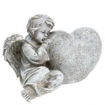 Engel med hjertegrå 11,5cm × 9cm × 6,5 cm 2stk