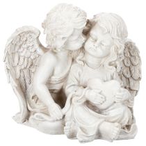 Artikel Engledekoration Børne Engelpar med Hjerte Skulptur 24cm