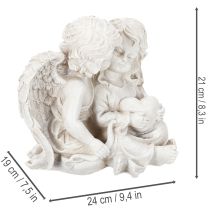 Artikel Engledekoration Børne Engelpar med Hjerte Skulptur 24cm