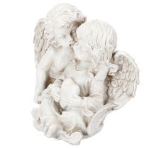 Artikel Engledekoration Børne Engelpar med Hjerte Skulptur 24cm