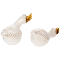 Artikel Keramik andefigur til pynt, perfekt blikfang i stuen, 13 cm, 2 stk.