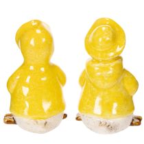 Artikel Andefigurer, regnfrakke keramikfigurer til sjov balkon- og havedekoration, 11 cm, 4 stk.