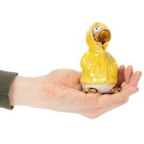 Artikel Andefigurer, regnfrakke keramikfigurer til sjov balkon- og havedekoration, 11 cm, 4 stk.