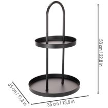 Artikel Metal rund dekorativ bakke med to lag, 58 cm
