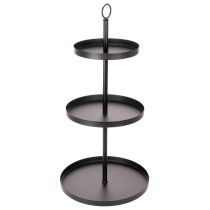 Artikel Tre-lags rundt serveringsfad i metal til borddekoration i flere niveauer, 61 cm
