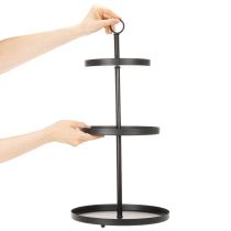 Artikel Tre-lags rundt serveringsfad i metal til borddekoration i flere niveauer, 61 cm