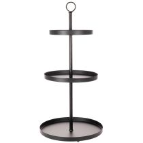 Artikel Tre-lags rundt serveringsfad i metal til borddekoration i flere niveauer, 61 cm
