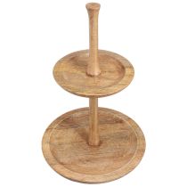 Artikel Kagestativ trædekoration 2-lags naturrund Ø31/20cm H45cm