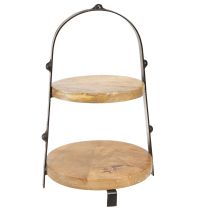 Artikel Kageholder træmetal natursort 2-lags Ø25,5cm H38cm