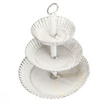 Artikel Metal 3-lags bakke Hvid H23cm