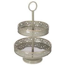 Artikel Dekorativ serveringsbakke i to lag med hank, stjernemotiv, 49 cm