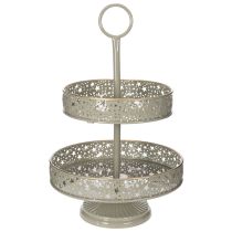 Artikel Dekorativ serveringsbakke i to lag med hank, stjernemotiv, 49 cm