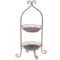 Artikel Metal etagere 2-lags brun hvid Ø25,5cm 63,5cm