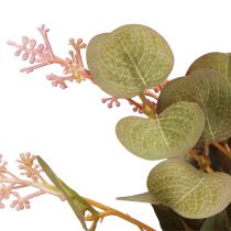 Artikel Kunstige eukalyptusgrene med lyserøde blomster, 45 cm, 3 stk.