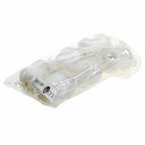 Artikel Dekorativ ugle med krone til at hænge hvid, glitter 6,5 × 8 cm 6stk.