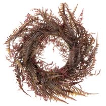 Artikel Kunstig krans med bregnegrene, efterårsdekoration, 35 cm