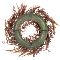 Artikel Kunstig krans med bregnegrene, efterårsdekoration, 35 cm