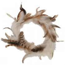 Artikel Fjerkrans dekorative fjer naturlig påskepynt Ø15cm 4 stk