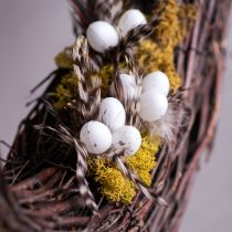 Artikel Dekorative pæle til fjergrene med naturlige fjer, påskedekoration til elegante arrangementer, 37 cm, 12 stk.