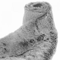 Bordløber imiteret pels grå, dekorativ pels til bord 15×200cm